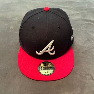 Men's Atlanta Braves New Era Navy/Red Home Authentic Collection On-Field 59FIFTY